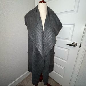Le Moda Shawl Cascade Collar Sleeveless Sweater Vest